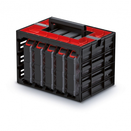 Skříňka s 5 krabičkovými organizéry 41,5 × 29 × 29 cm, černá