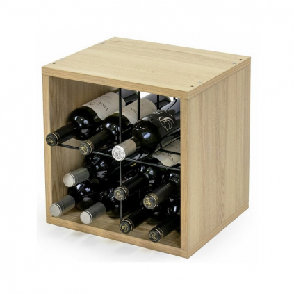 Stojan na víno Cube Vertical pro 16 lahví, dub
