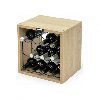 Stojan na víno Cube Wawe pro 12 lahví, dub
