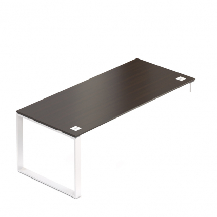 Stůl Creator 200 x 90 cm, bílá podnož, 1 noha, wenge