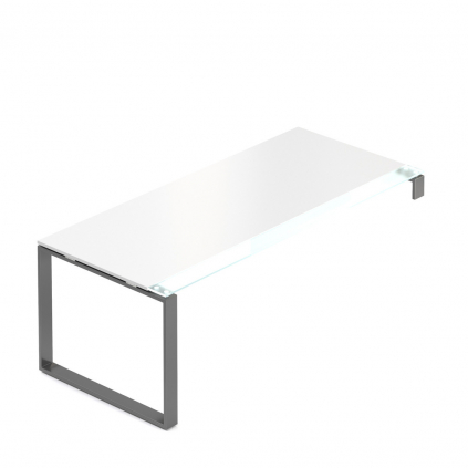 Stůl Creator 200 x 90 cm, grafitová podnož, 1 noha, bílá