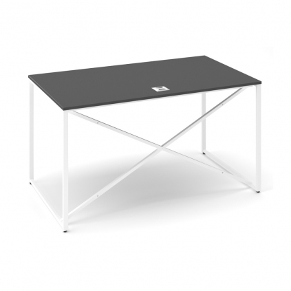 Stůl ProX 138 x 80 cm, s krytkou, grafit / bílá