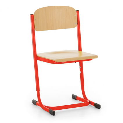 Školní židle Denis, nastavitelná - vel. 3-5, červená - ral 3020