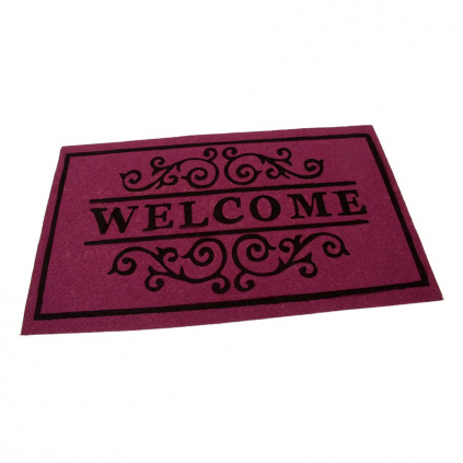 Textilní čisticí rohož Welcome Deco 45 x 75 x 0,3 cm, fialová