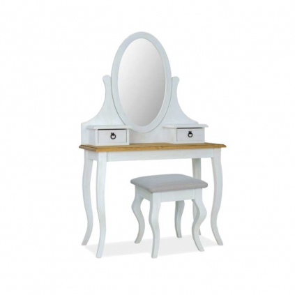 Toaletní stolek Fin, borovice / bílá