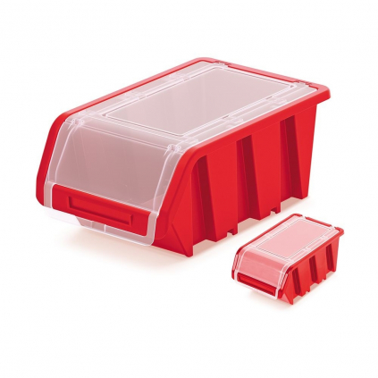 Úložný box uzavíratelný 15,5 × 10 × 7 cm, červená