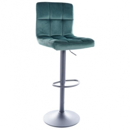 Barová židle Amo Velvet, zelená / šedá