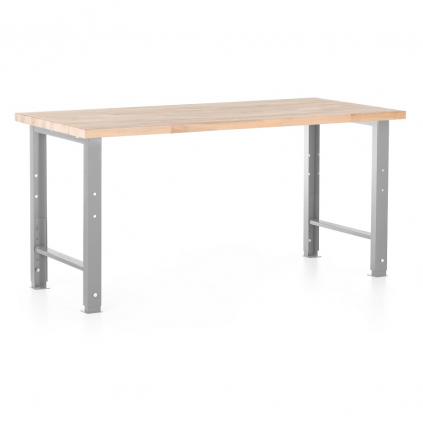 Výškově nastavitelný dílenský stůl 170 x 80 cm, šedá - ral 7038