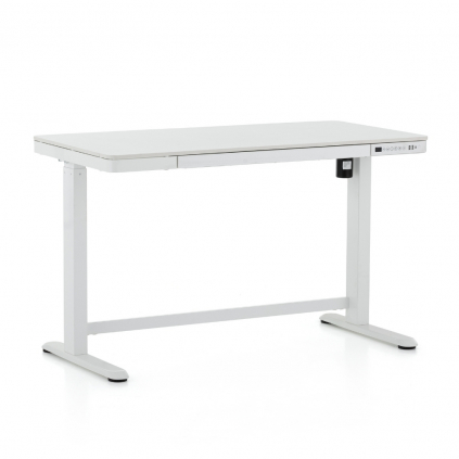 Výškově nastavitelný stůl OfficeTech 2, 120 x 60 cm, bílá
