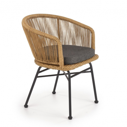 Zahradní židle Jolie, přírodní dřevo / černá
