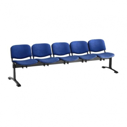 Čalouněná lavice ISO, 5-sedák - černé nohy, modrá