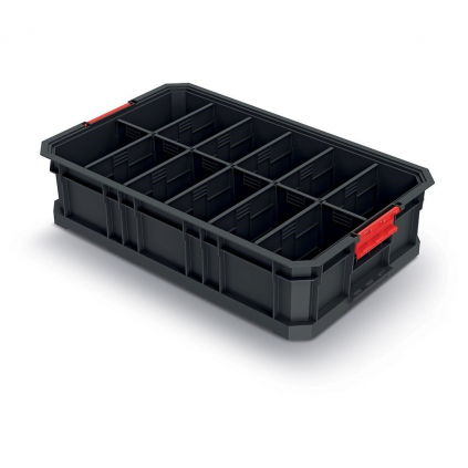 Přepravní box C, 52 × 32,7 × 12,5 cm, přepážky, černá