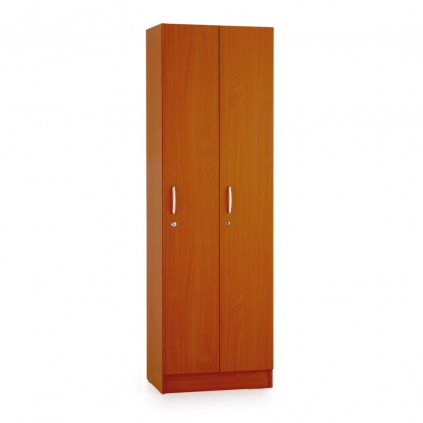 Dřevěná šatní skříňka Visio - 2 oddíly, 60 x 42 x 190 cm, třešeň