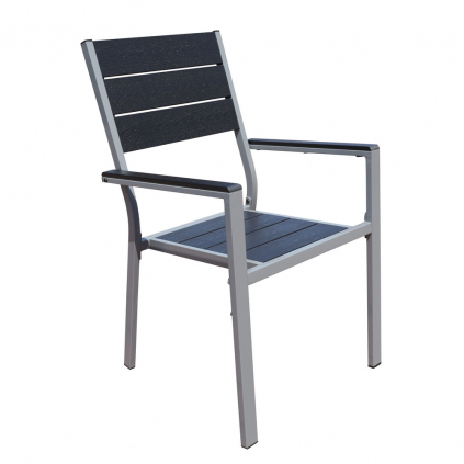 Zahradní židle Fargo, černá / šedá