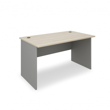 Stůl SimpleOffice 140 x 80 cm, dub světlý / šedá