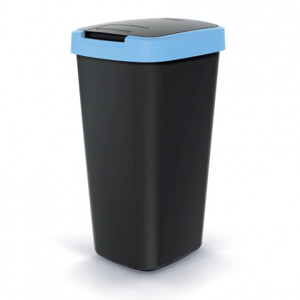 Odpadkový koš s barevným víkem, 25 l, modrá / černá