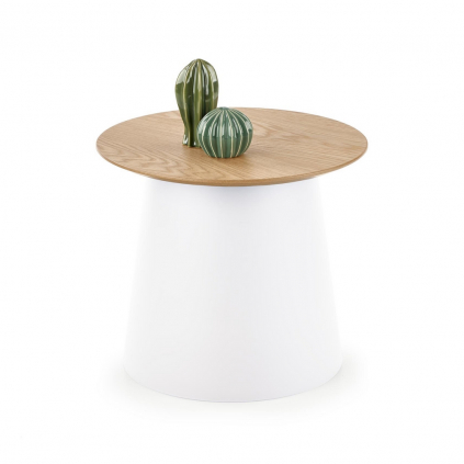 Konferenční stolek Azzura S, přírodní dřevo / bílá