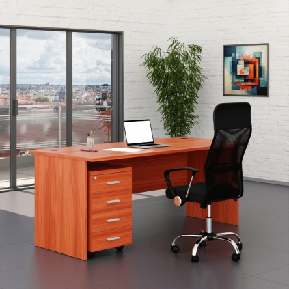 Sestava kancelářského nábytku SimpleOffice 1, 180 cm, třešeň
