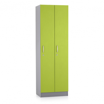 Dřevěná šatní skříňka Visio LUX - 2 oddíly, 60 x 42 x 190 cm, zelená
