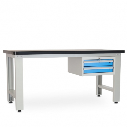Dílenský stůl Solid MDF-02, 180 cm, závěsný box, černá