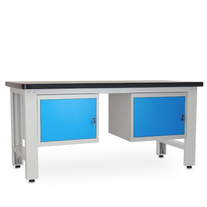 Dílenský stůl Solid MDF-11, 180 cm, 2 závěsné boxy, černá
