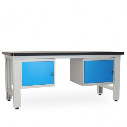 Dílenský stůl Solid MDF-11, 210 cm, 2 závěsné boxy, černá