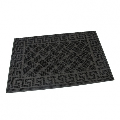 Gumová čisticí rohož Rectangles Deco 40 x 60 x 0,8 cm, černá