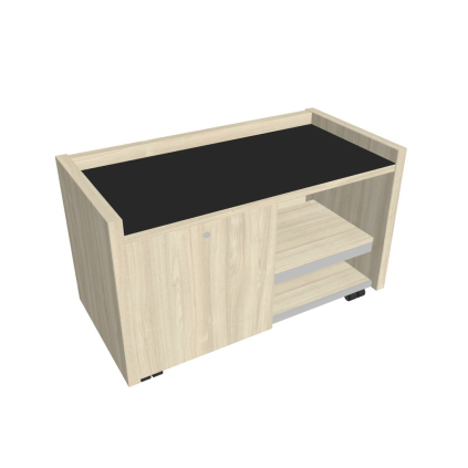 Mobilní kontejner Verno 100 x 50 cm se sklem, levý, akát / černá
