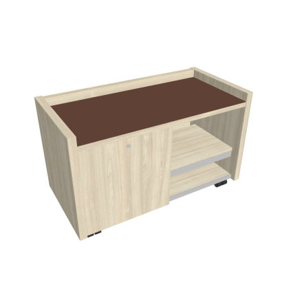 Mobilní kontejner Verno 100 x 50 cm se sklem, levý, akát / hnědá