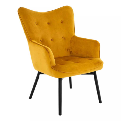 Křeslo Camden Velvet, žlutá