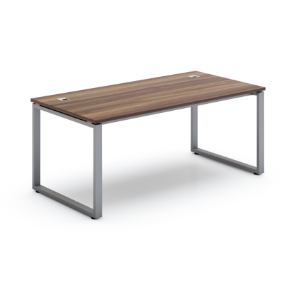 Stůl SimpleOffice 180 x 90 cm, ořech vlašský / stříbrná