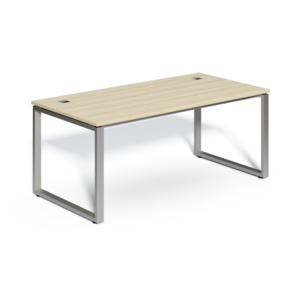 Stůl SimpleOffice 180 x 90 cm, dub světlý / stříbrná