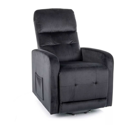 Polohovací křeslo Lennox II Velvet, černá
