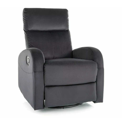 Polohovací křeslo Olimp Velvet, černá