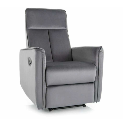 Polohovací křeslo Maxime Velvet, šedá