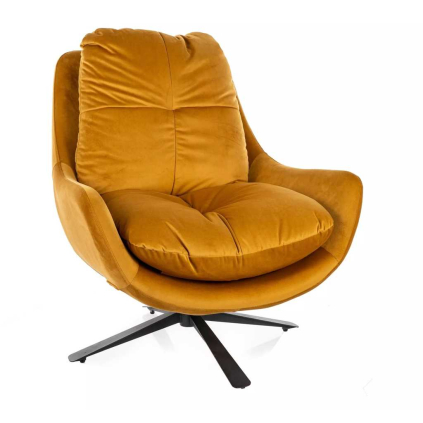 Křeslo Treviso Velvet, žlutá