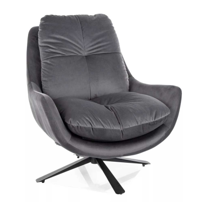 Křeslo Treviso Velvet, tmavě šedá