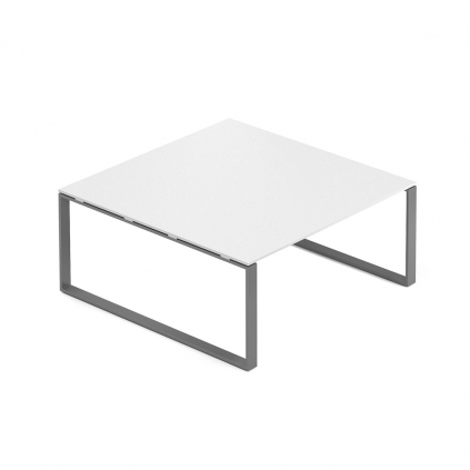 Jednací stůl Creator 160 x 160 cm, grafitová podnož, bílá