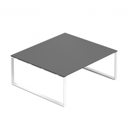 Jednací stůl Creator 180 x 160 cm, bílá podnož, antracit