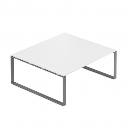 Jednací stůl Creator 180 x 160 cm, grafitová podnož, bílá