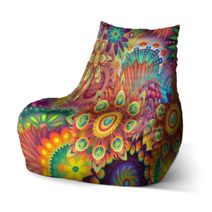 Sedací vak Bean barevné obrazce, barevná