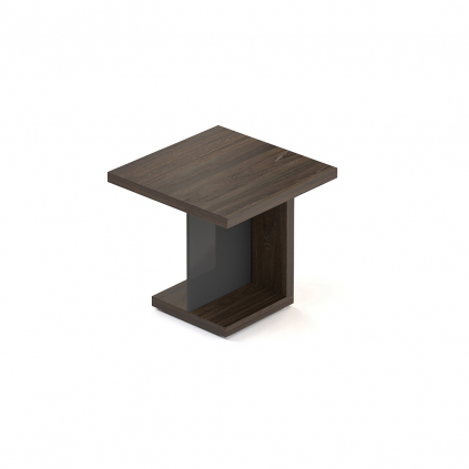 Jednací stůl Lineart 80 x 80 cm, jilm tmavý / antracit