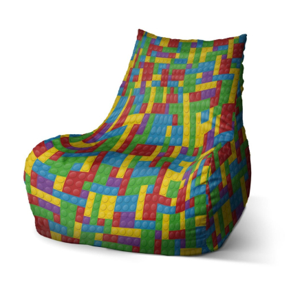 Sedací vak Bean barevná stavebnice - dětský, barevná