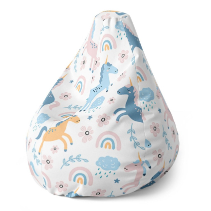 Sedací vak Pear duhoví jednorožci - dětský, barevná