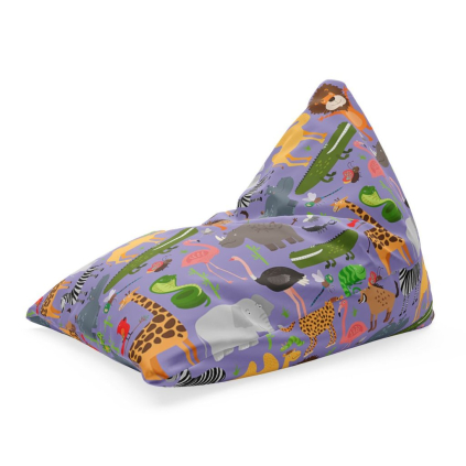 Sedací vak Triangl animované safari, barevná