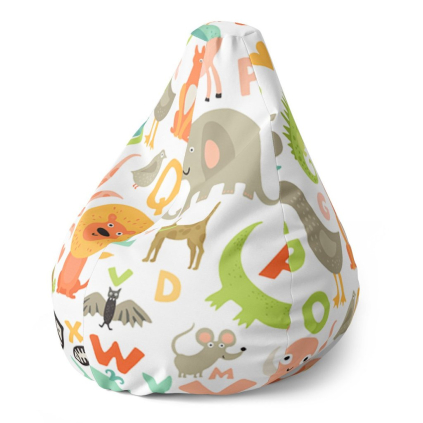 Sedací vak Pear zoo abeceda - dětský, barevná
