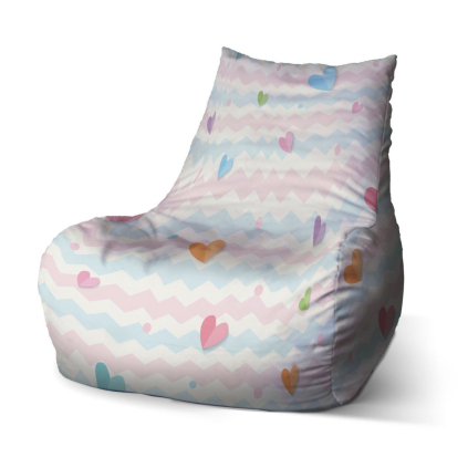 Sedací vak Bean barevná srdíčka - dětský, barevná