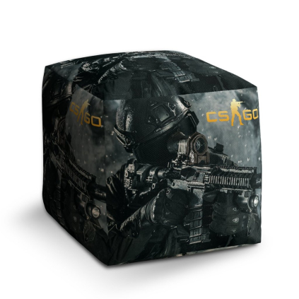 Taburet Cube CS:GO voják 1, černá