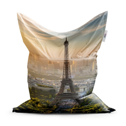 Sedací vak Classic Eiffel Tower Skyline, barevná