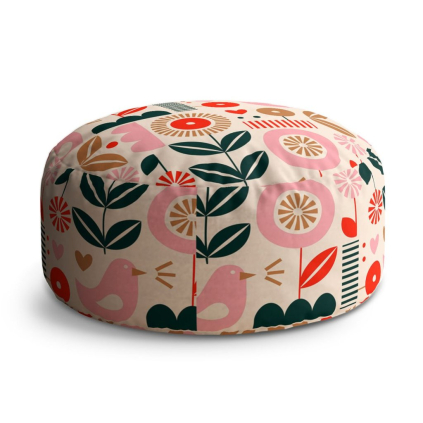 Taburet Circle retro folklór, barevná